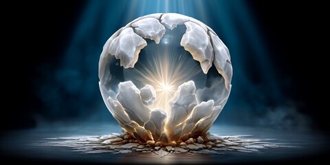 Fototapeta premium Ethereal Orb Bursting With Radiance