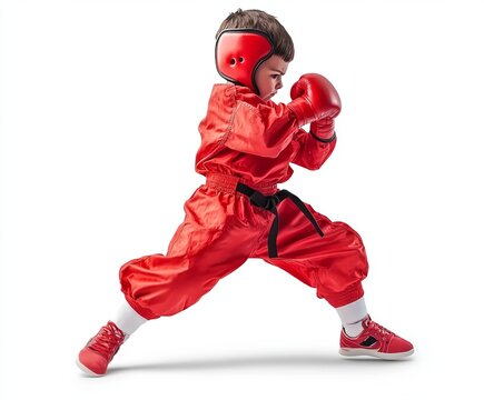 Kickboxing isolated white background