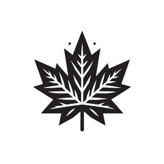 Detailed maple leaf silhouette with natural edge design