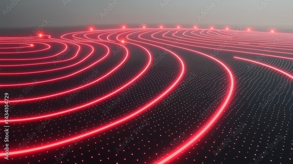 Leinwandbilder red and black patterned background with red lines. the lines are in a spiral shape and are very clos