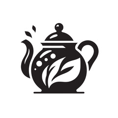 Traditional teapot icon with detailed spout and base
