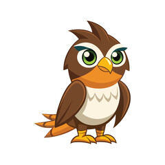 Fototapeta premium Cheerful falcon with a colorful beak and wings Vector illustration isolated on white background