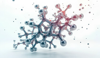 3D Molecular Structure Model on White Background