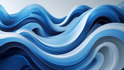 Wavy blue abstract stream on white background