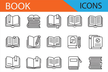 Creative Book Icon Designs for Educational Websites and Apps