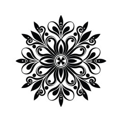 Fototapeta premium Circular mandala flower art with swirled lines vector illustration isolated on white background
