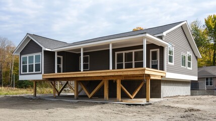 Modern Ranch House on Raised Foundation.