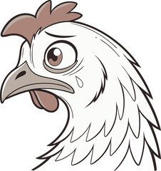 Hen Illustration With Sad Face