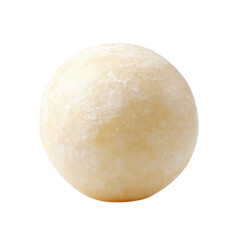 A smooth, round, light-colored sphere with a slightly textured surface.