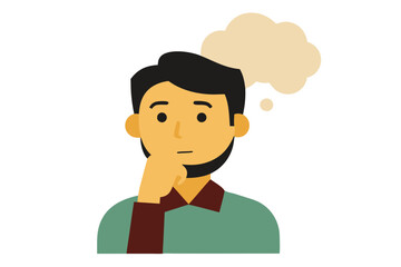 man thinking vector illustration 