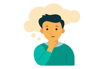 man thinking vector illustration 