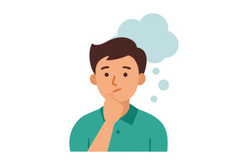Fototapeta premium man thinking vector illustration 
