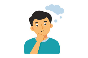 man thinking vector illustration 