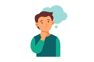 man thinking vector illustration 