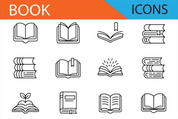 Set of Simple Book Illustrations Ideal for Digital Learning Designs