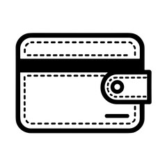 Fototapeta premium Wallet icon with stitching representing ecommerce finance or payment section - concept of wallet interface money management UI account feature