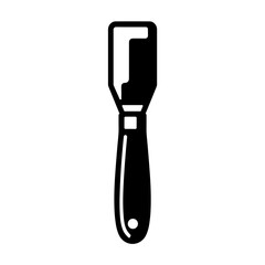 Fototapeta premium Black and white putty knife icon for construction painting or scraping surface - concept of DIY tool renovation maintenance craftsmanship