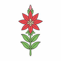 red flower vector