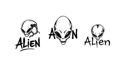 Alien Logo Vector Set