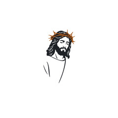 Jesus Torso Eyes Closed Christian Logo