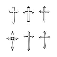 Minimal Christian Cross Symbol Set 01