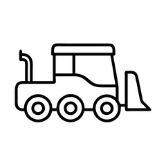tugboat line drawn vehicles. vector art - outline icon tugboat, isolated transparent background