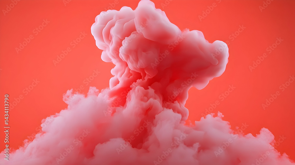 Wall mural mesmerizing loop of glowing pink and red particles swirling