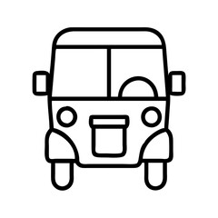 tuk tuk line drawn vehicles. vector art - outline icon tuk tuk, isolated transparent background