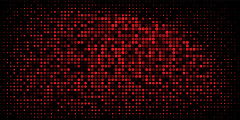 Abstract background made of curves and halftone dots in red colors