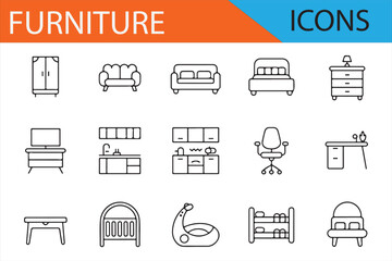 Versatile Furniture Icons for Interior Design, Architecture, and Home Styling