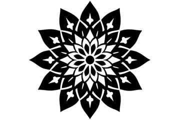 mandala decoration flower silhouette vector illustration