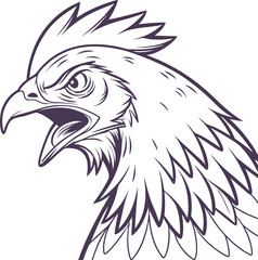 Hen Illustration With Angry Face