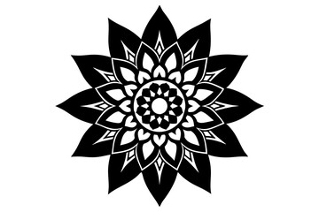 mandala decoration flower silhouette vector illustration
