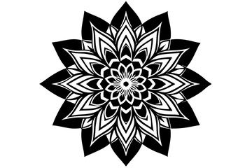 mandala decoration flower silhouette vector illustration