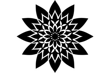 mandala decoration flower silhouette vector illustration