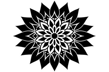 mandala decoration flower silhouette vector illustration