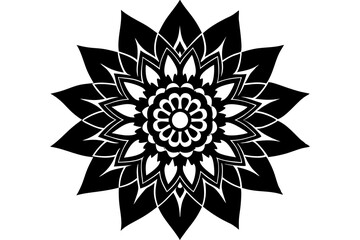mandala decoration flower silhouette vector illustration
