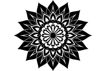 mandala decoration flower silhouette vector illustration