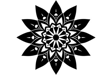 mandala decoration flower silhouette vector illustration
