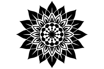 mandala decoration flower silhouette vector illustration