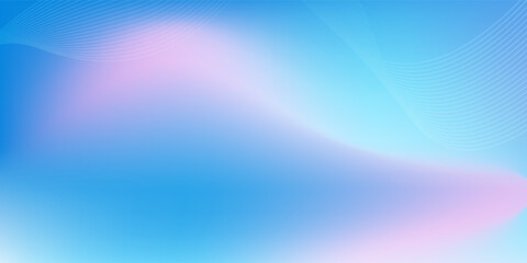 Abstract blue gradient background with shining lines waves. Minimalist background for banner, poster, cover, brochure, flyer, website