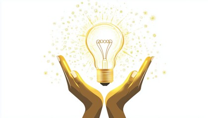 Revolutionary Technology In Science And Communication: Hands Holding Light Bulb For Fresh Ideas And Inspiration With Innovation. A Groundbreaking Approach To Technology.