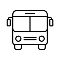 bus line drawn vehicles. vector art - outline icon bus, isolated transparent background