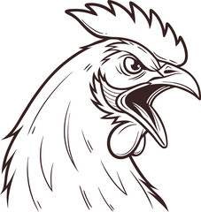Hen Illustration With Eagle Face