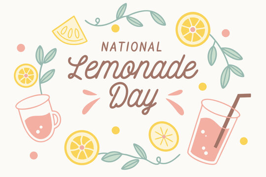 NATIONAL LEMONADE DAY vector illustration