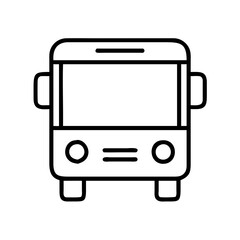 bus line drawn vehicles. vector art - outline icon bus, isolated transparent background