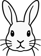 Line art rabbit head silhouette illustration, Vector icon for  Design