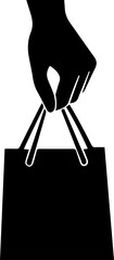 silhouette of a woman holding a shopping bag