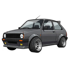 Grey retro hot hatch car 