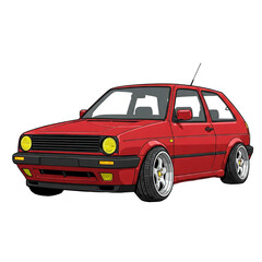 red car isolated on white